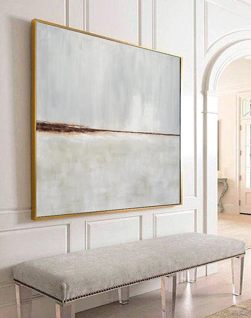 Minimalist Soft Tones Painting Bright Wall Art Beige Big Artwork