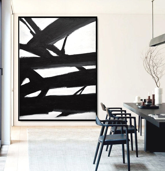 kline style black and white abstract