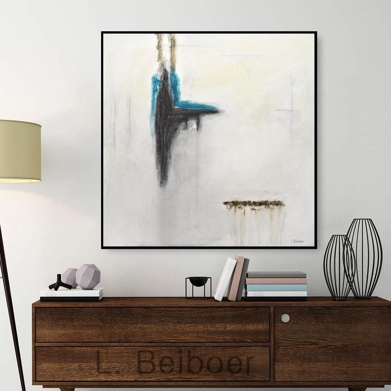 square black white abstract painting