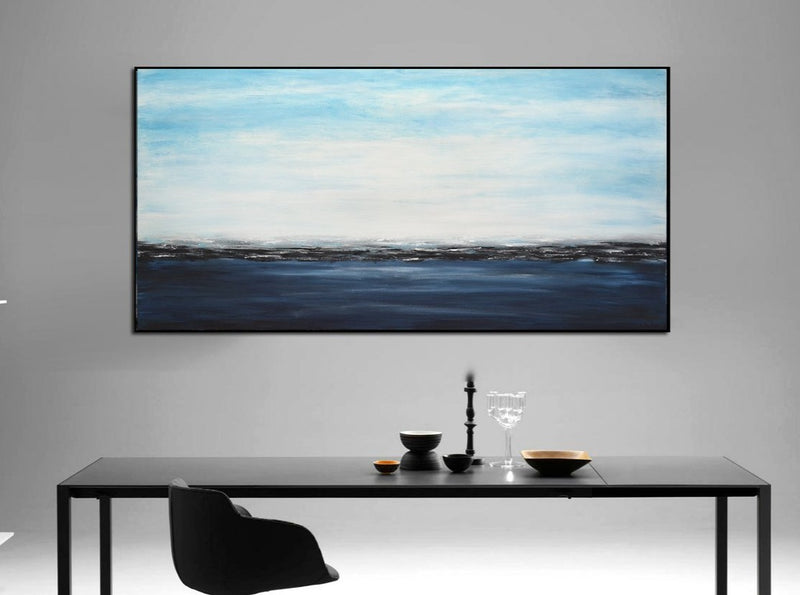 blue landscape artwork