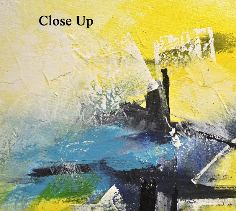 "Confidence" yellow abstract oil painting contemporary