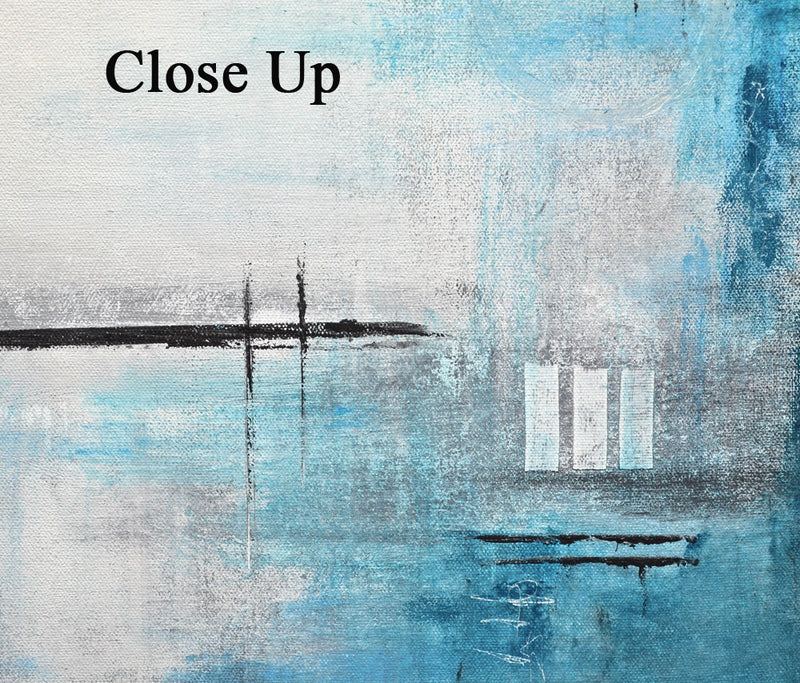 "Riptide" Blue 24 x 24 abstract acrylic geometric painting