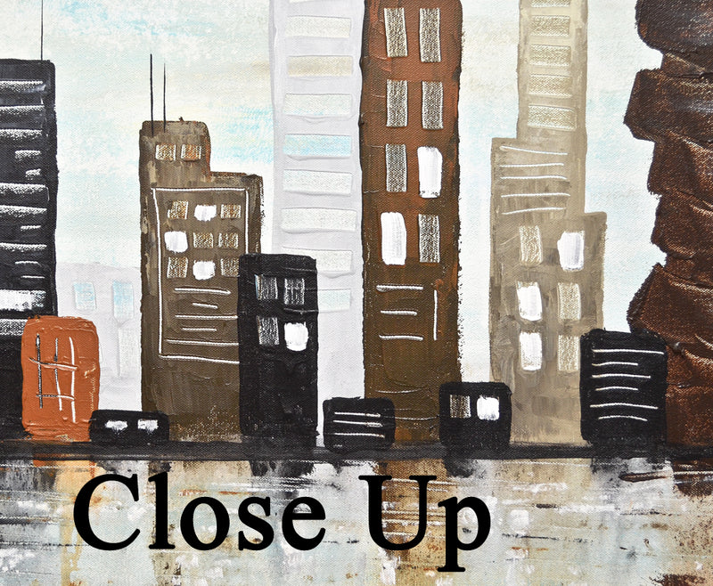 close up skyline painting