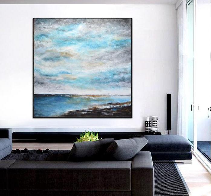 large blue landscape seascape ocean art