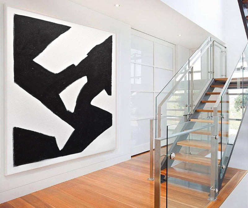 minimalist abstract painting black and white