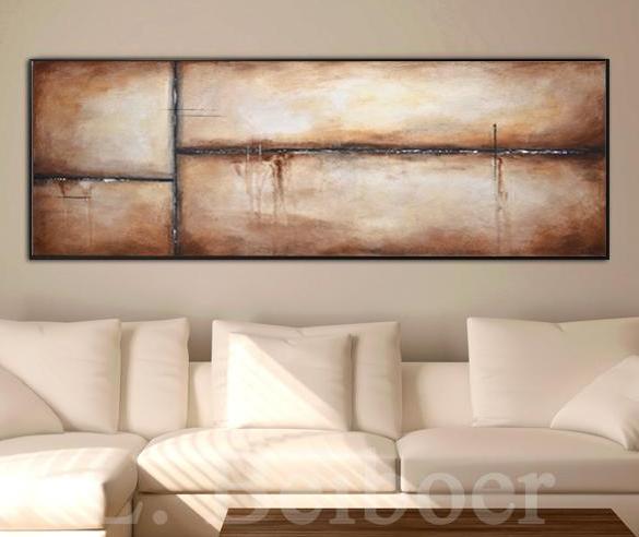 20 x 60 panoramic painting large abstract brown