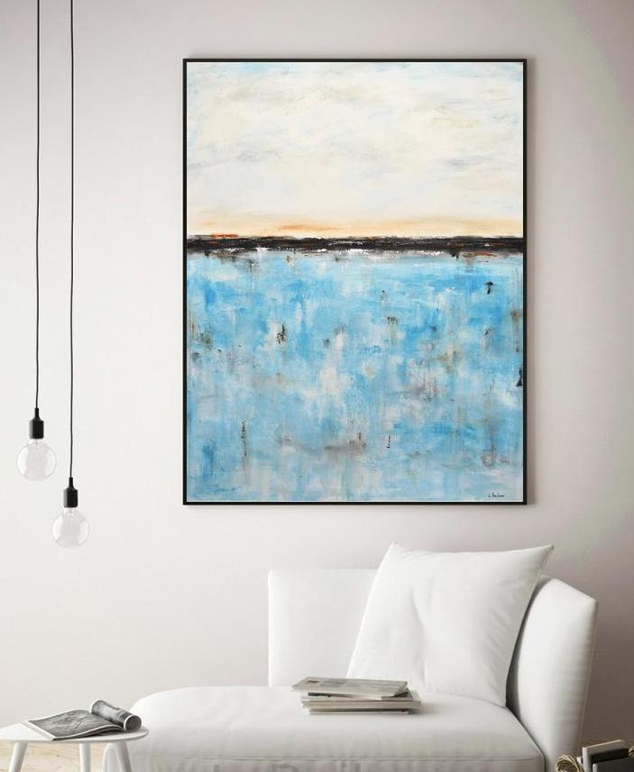 30x40 turquoise abstract painting design gallery art