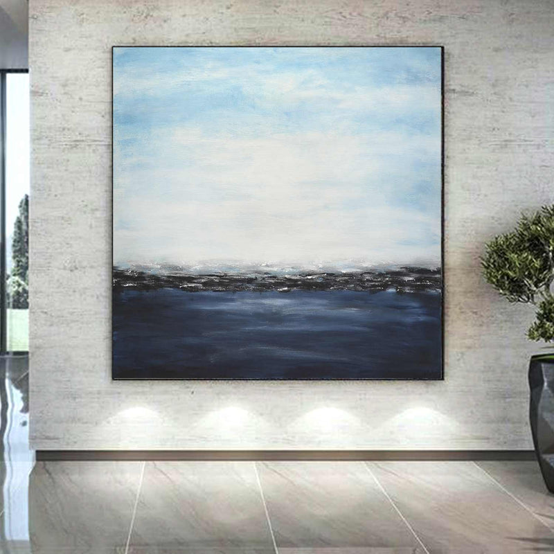 60x60 painting large blue seascape