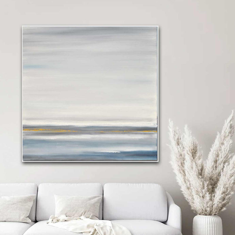 Landscape Painting Blue Gold Seascape