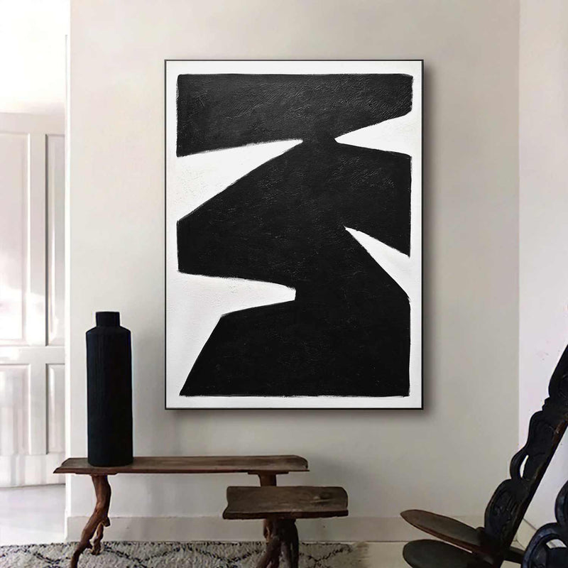 Mid-Century Black White Abstract on wall