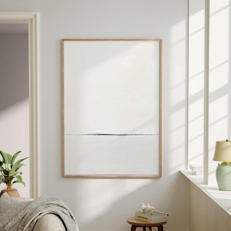 Minimalist Clean Vertical Painting Beige Gray Calming