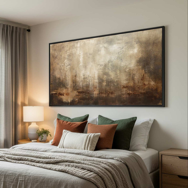 Original Hand Painted Art By American Artist Warm Brown bedroom