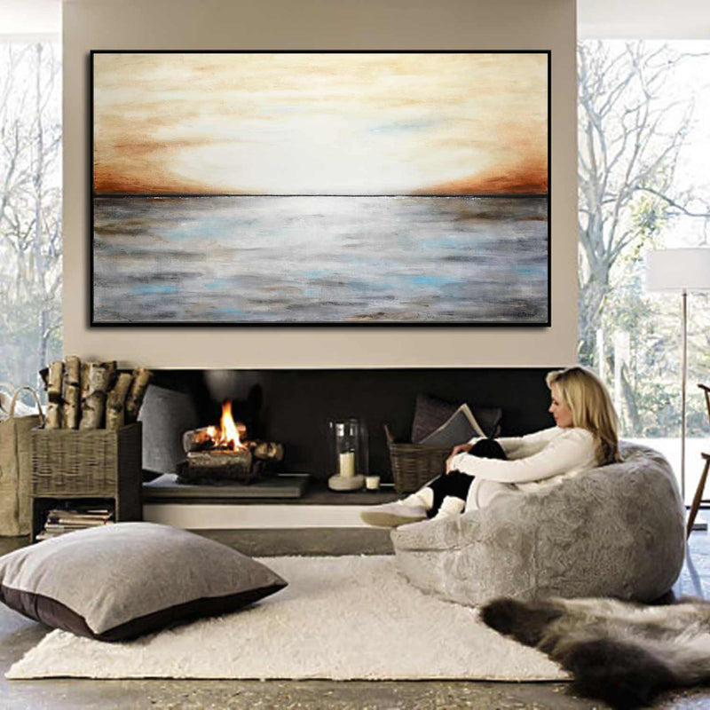 Oversized Landscape Oil Painting in living room