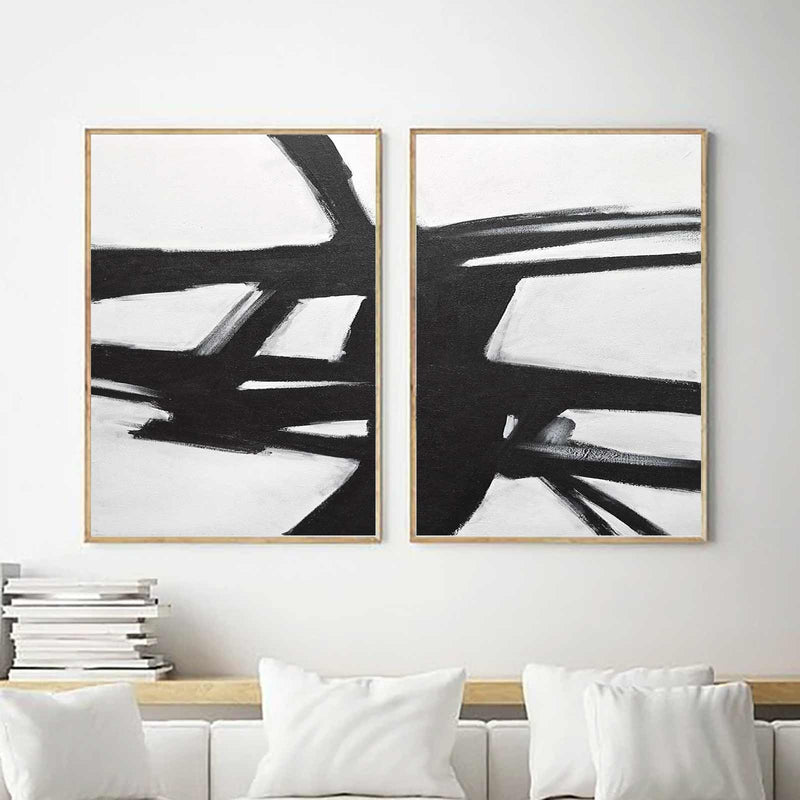 Paintings For Bedroom Two Piece Mid-Century Abstract