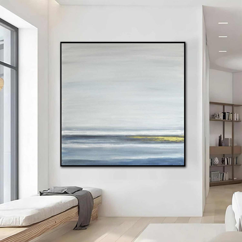 Seaside Clouds Wall Art On Cotton Canvas Framed Abstract New Home Gift