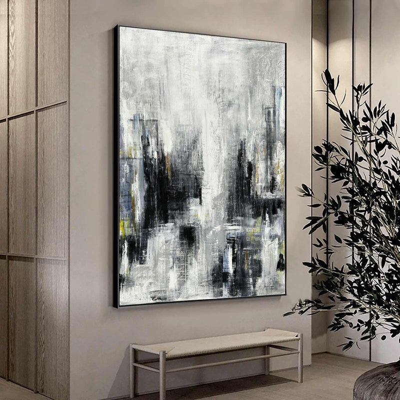 Vertical Grungy Abstract Painting