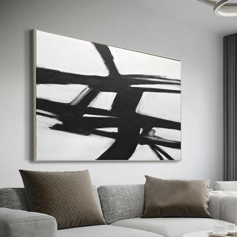 black and white abstract painting expressive
