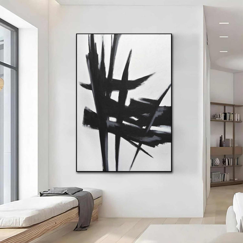 abstract painting black and white