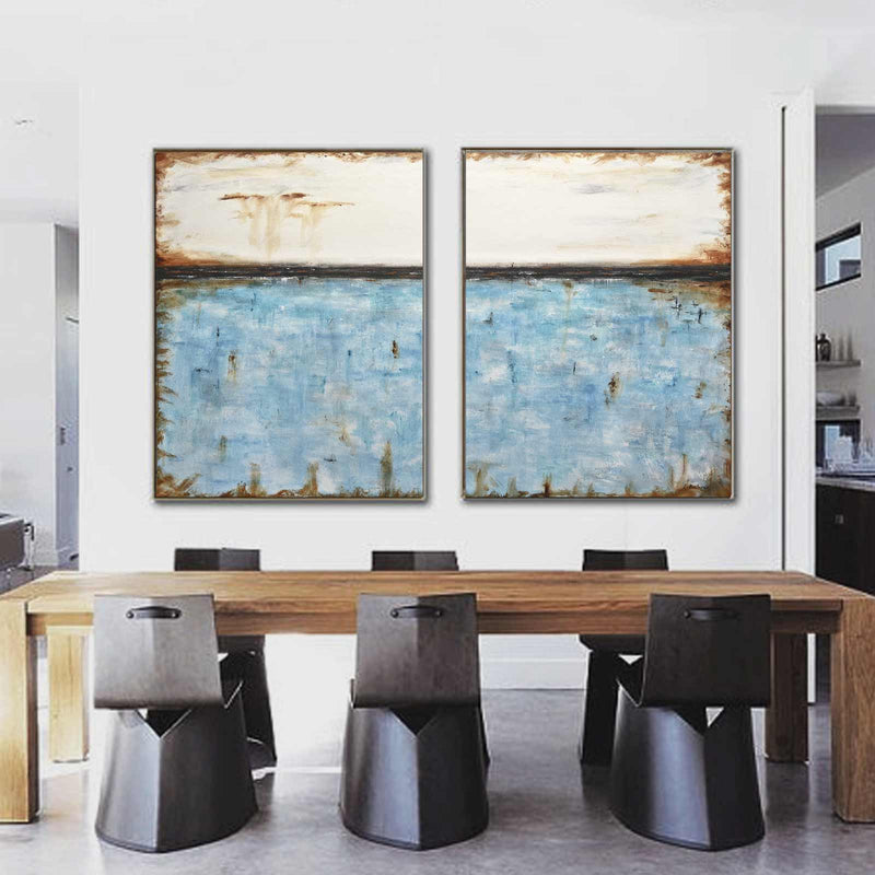 Abstracts Set Of 2 Paintings Contemporary Art