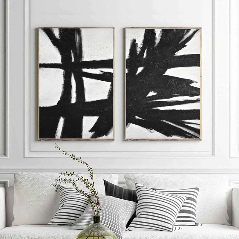 Expressionist Paintings Mid-Century Style Wall Art 