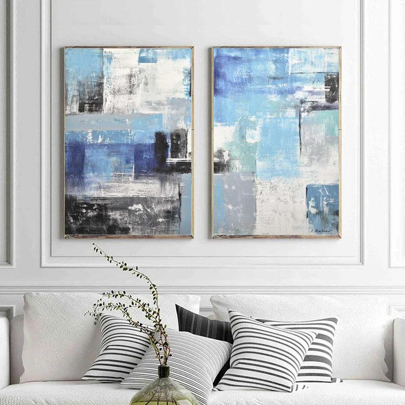 Abstract Shapes Oversized Blue artwork