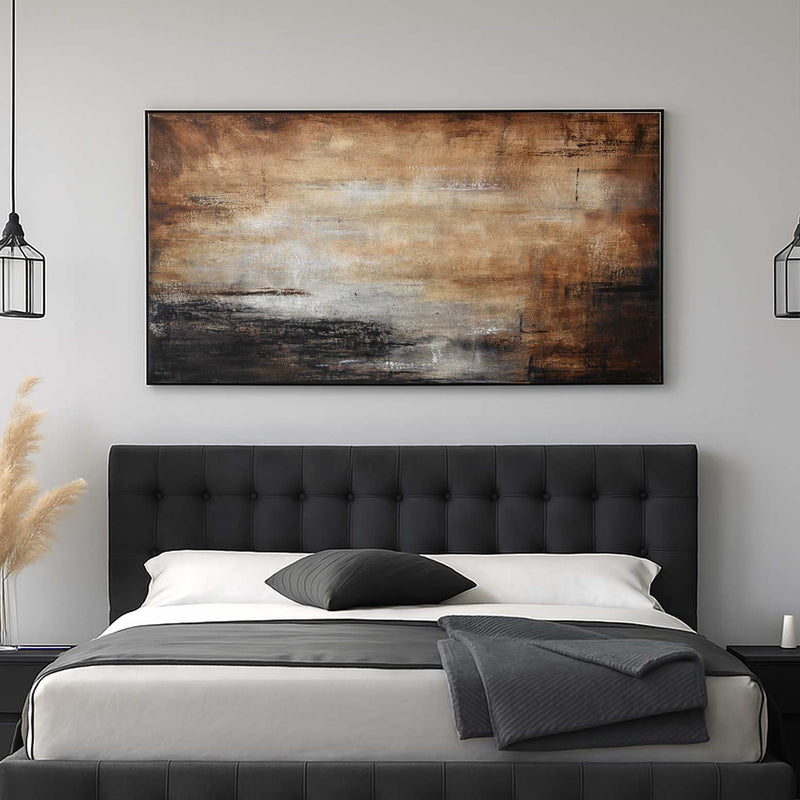 Brown Original Handmade Abstract bedroom Painting Landscape Art Earth Tones