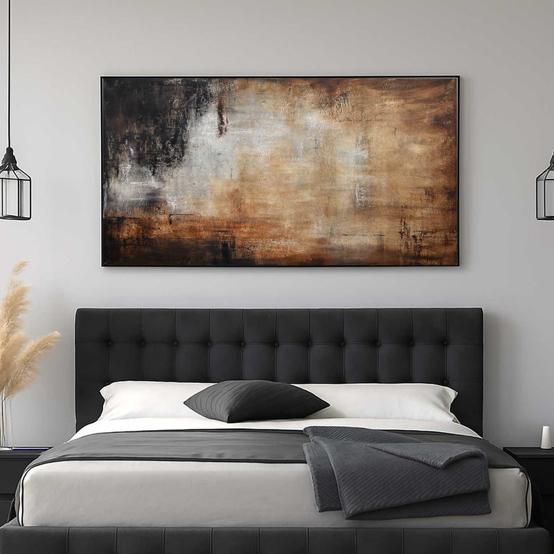 Original Painting Handmade Brown Rectangle Abstract Dining Room