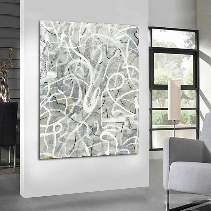 Abstract Ribbon Painting in living room