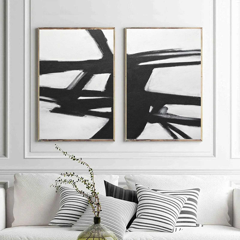 Paintings For Bedroom Two Piece Mid-Century Abstract