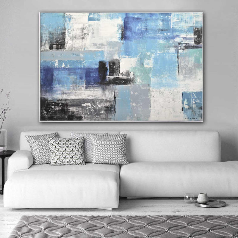 Interior Design Abstract Painting blue white