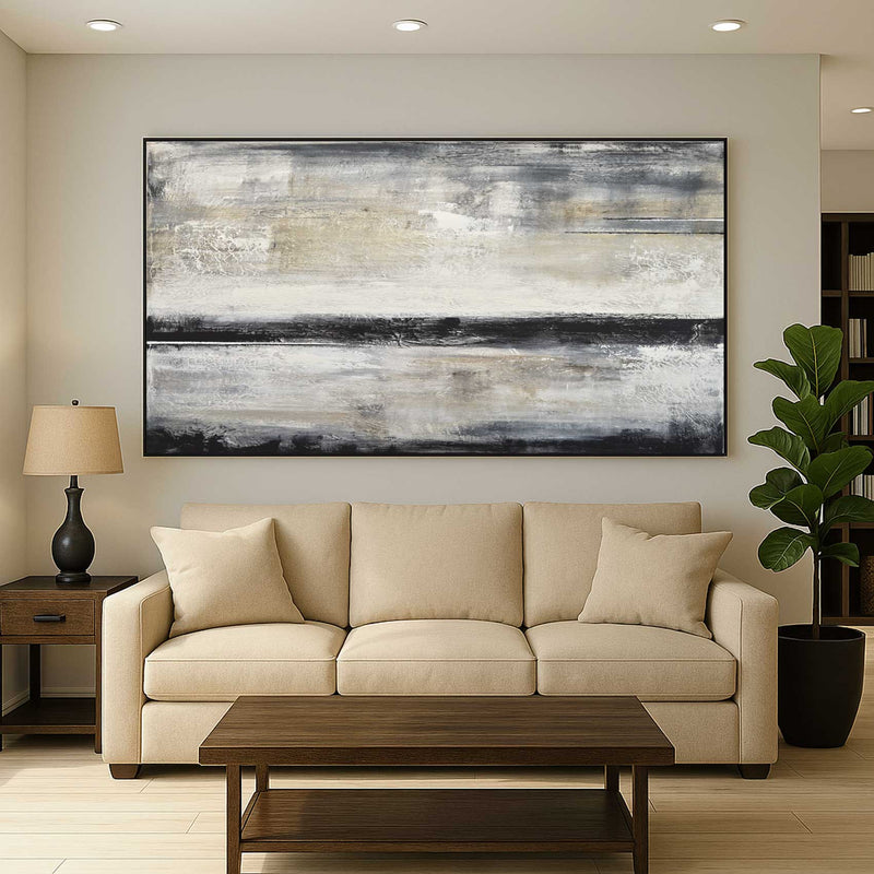 Black Band Wide Panorama Artwork living room Line Horizon Textures