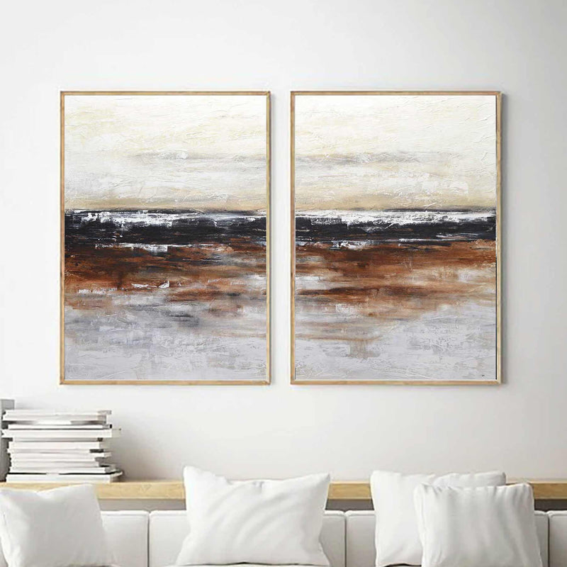 Textured Painting diptych Large Artworks On Canvas