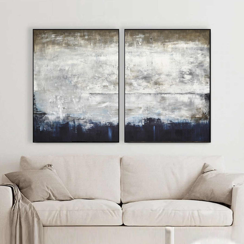 Framed Paintings diptych Online Gallery Brown Gray