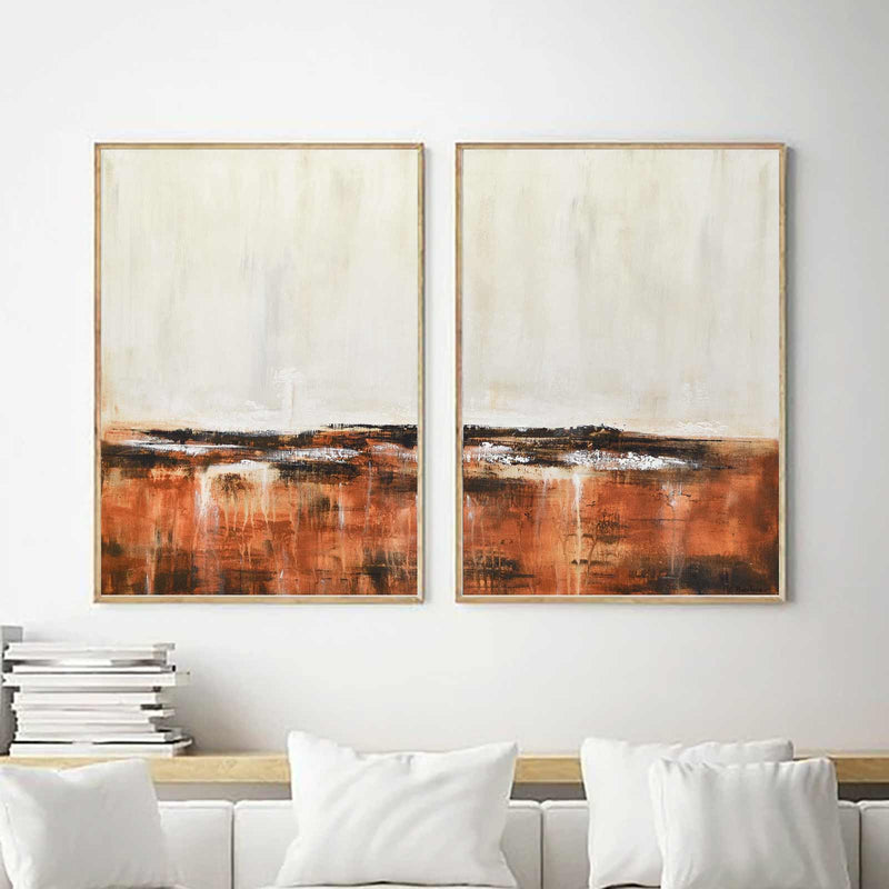 Earth Tones Diptych Abstract Paintings Online Gallery