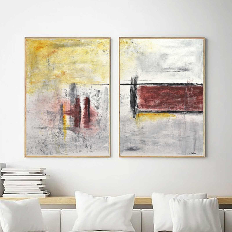 Diptych Set Of 2 Abstracts Frames Contemporary painting