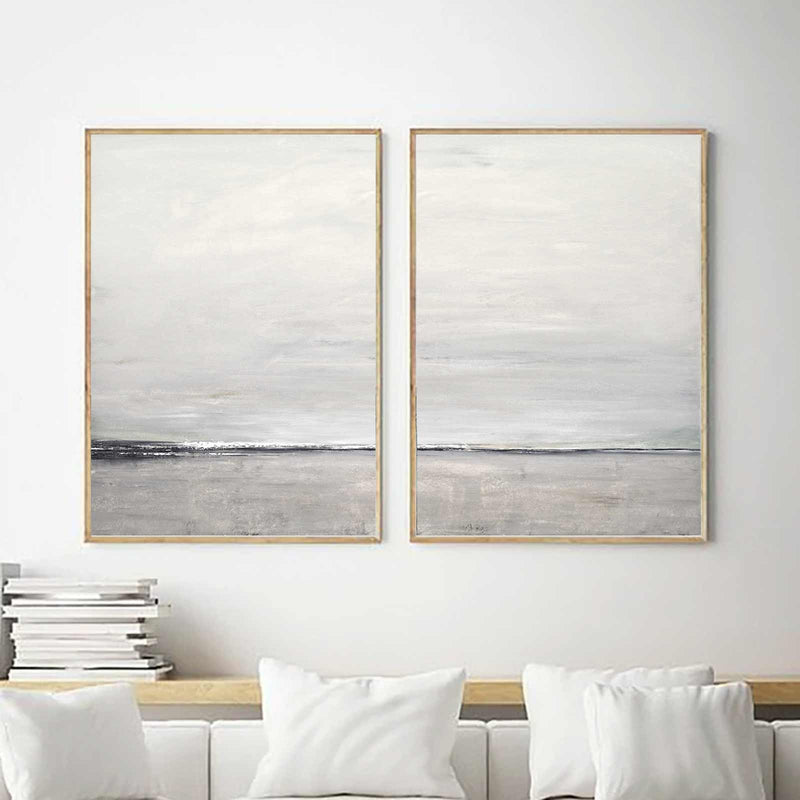 Hand Painted diptych Paintings Minimal Art On Canvas