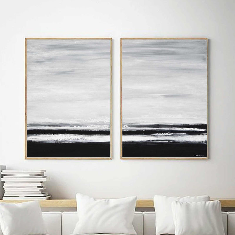 Hotel Lobby Paintings Double Piece Dark Landscape art