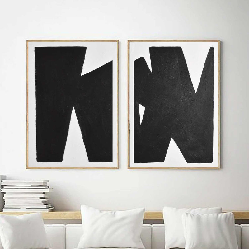 diptych black white art