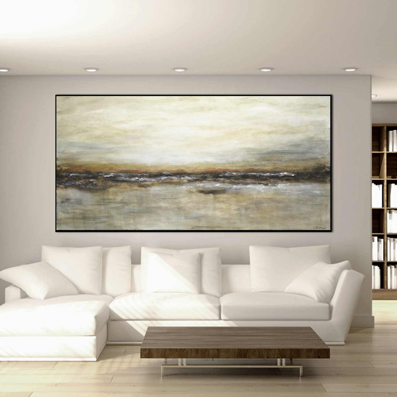 "Not Afraid" Large abstract panoramic landscape painting