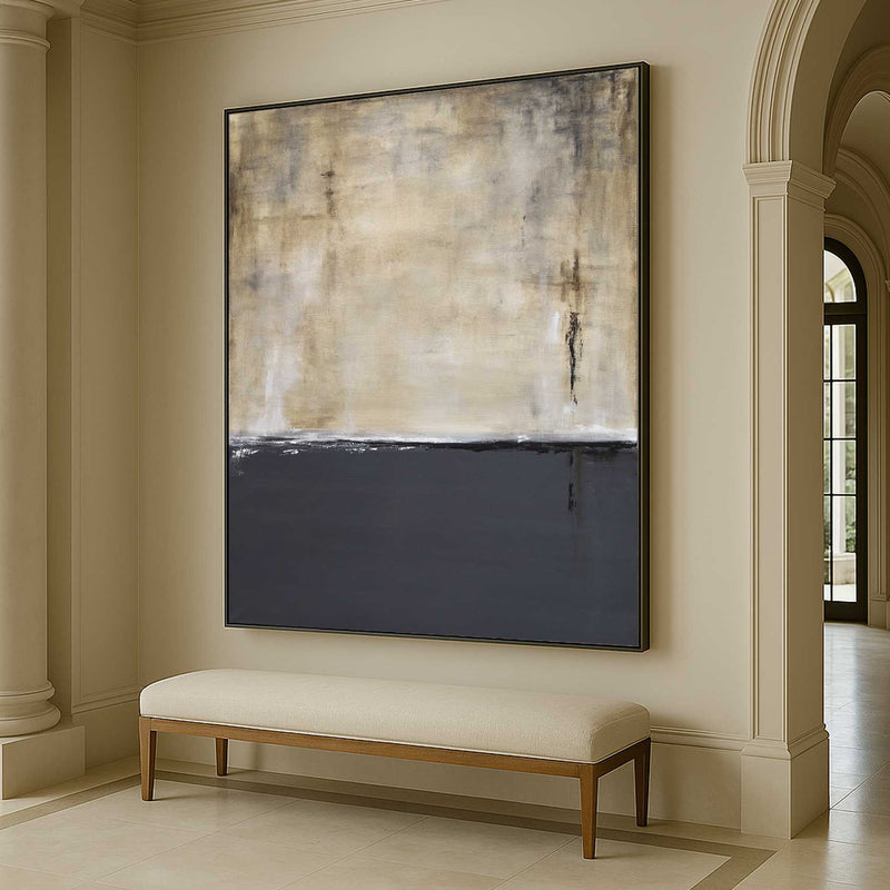 Earth Tones Painting Modern Gray Brown Square Art Framed