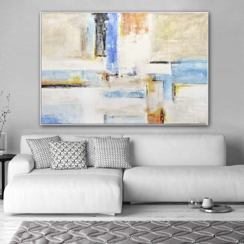 Geometric Horizontal Abstract PaintColorful Art