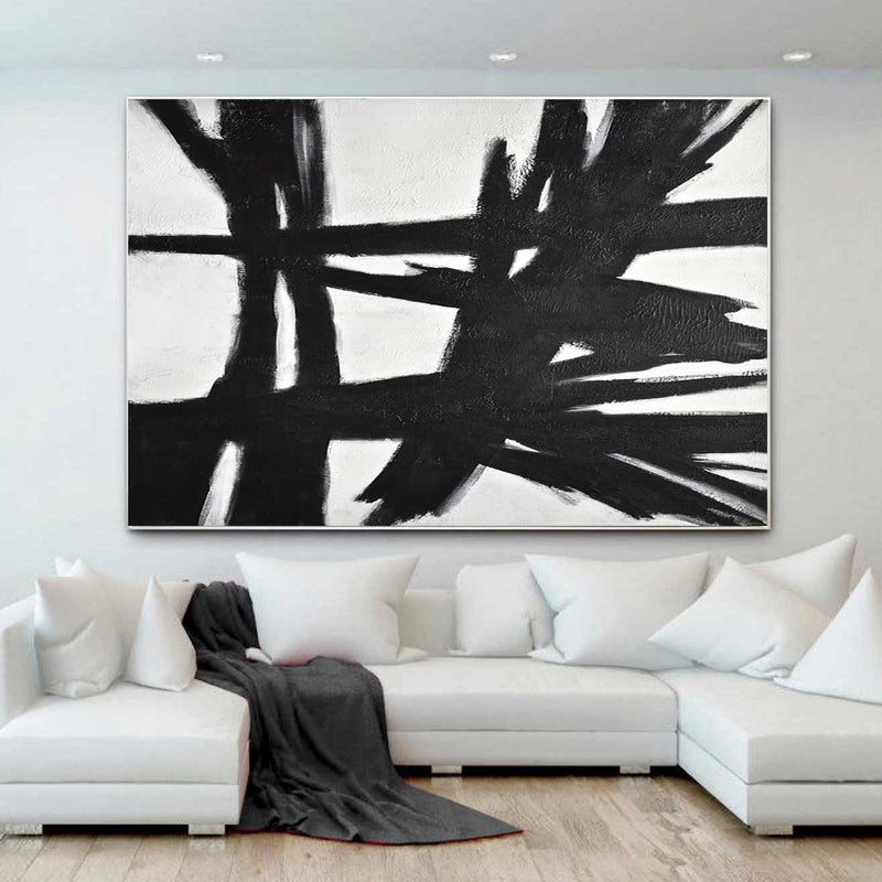 expressionist black white abstract painting