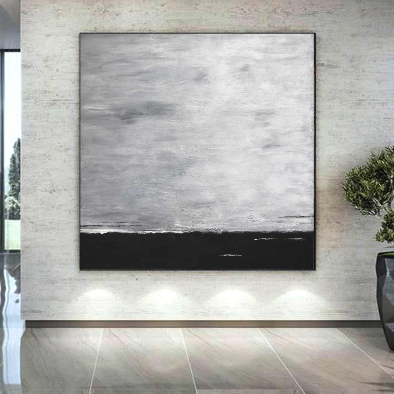 landscape painting black and white