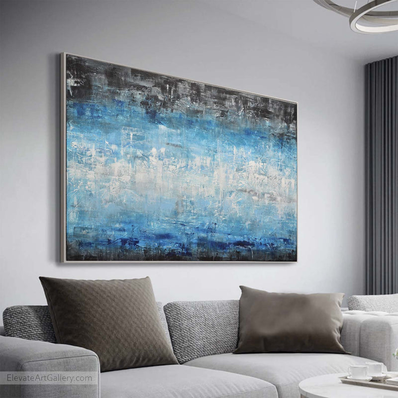 Blue White Canvas Abstract