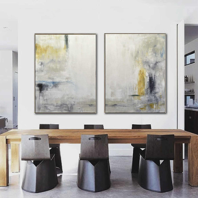 Pair Of Abstract Paintings Modern Hand Painted Home Decor