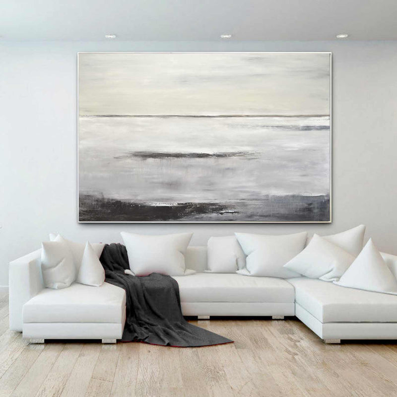 Abstract Wall Art Beige Painting above couch