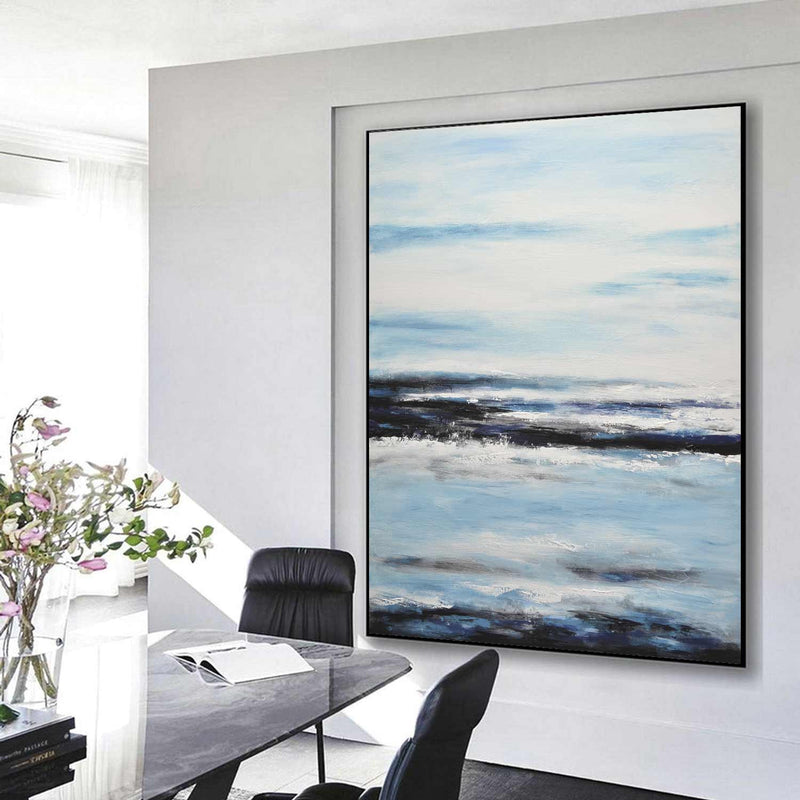 Seashore Painting On Canvas Blue seascape