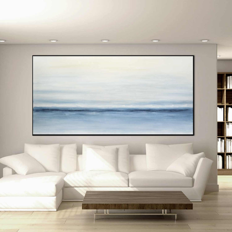 Wide Panorama Coastal Painting above couch