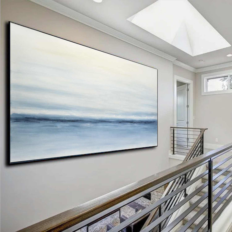 Wide Panorama Coastal Painting in staircase