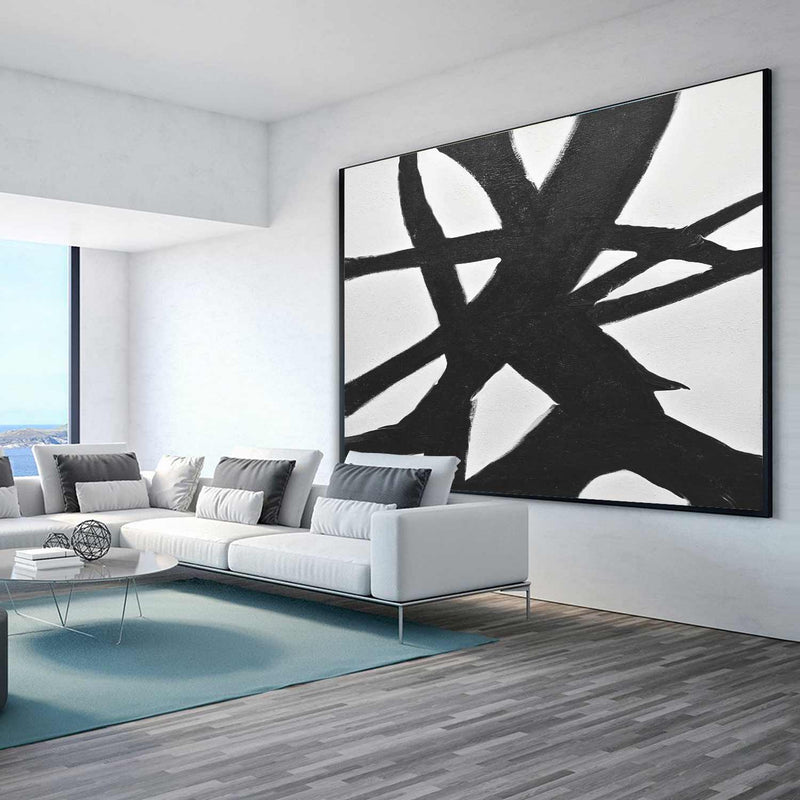 Abstract Expressionist Black And White Trees